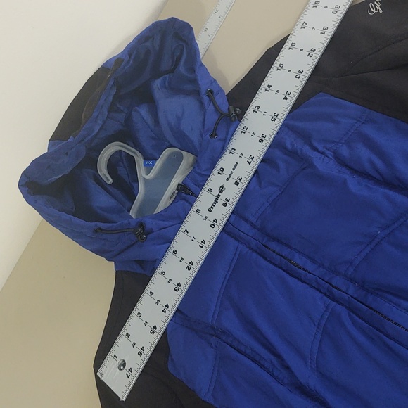 Guess Two Tone Winter Coat Blue/Black Med - Picture 9 of 16